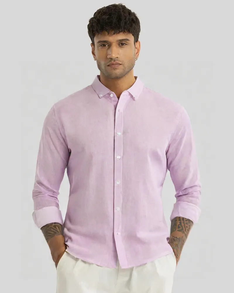 Lavender Linen Solid Shirt