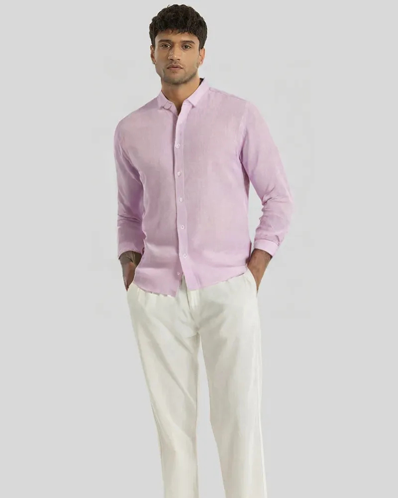 Lavender Linen Solid Shirt