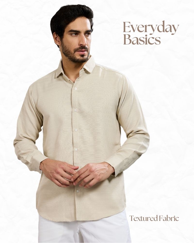 Textured Beige Shirt