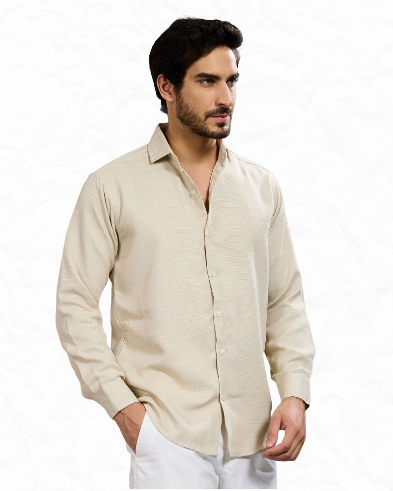Textured Beige Shirt