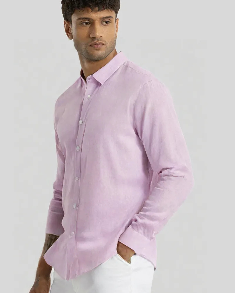 Lavender Linen Solid Shirt