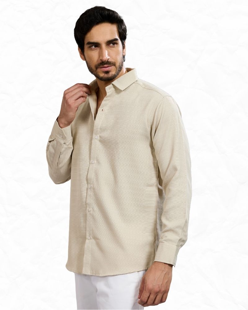 Textured Beige Shirt