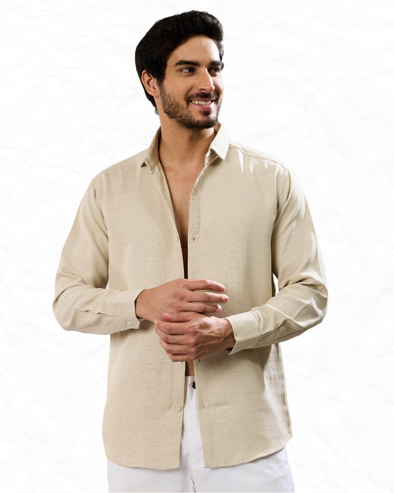 Textured Beige Shirt