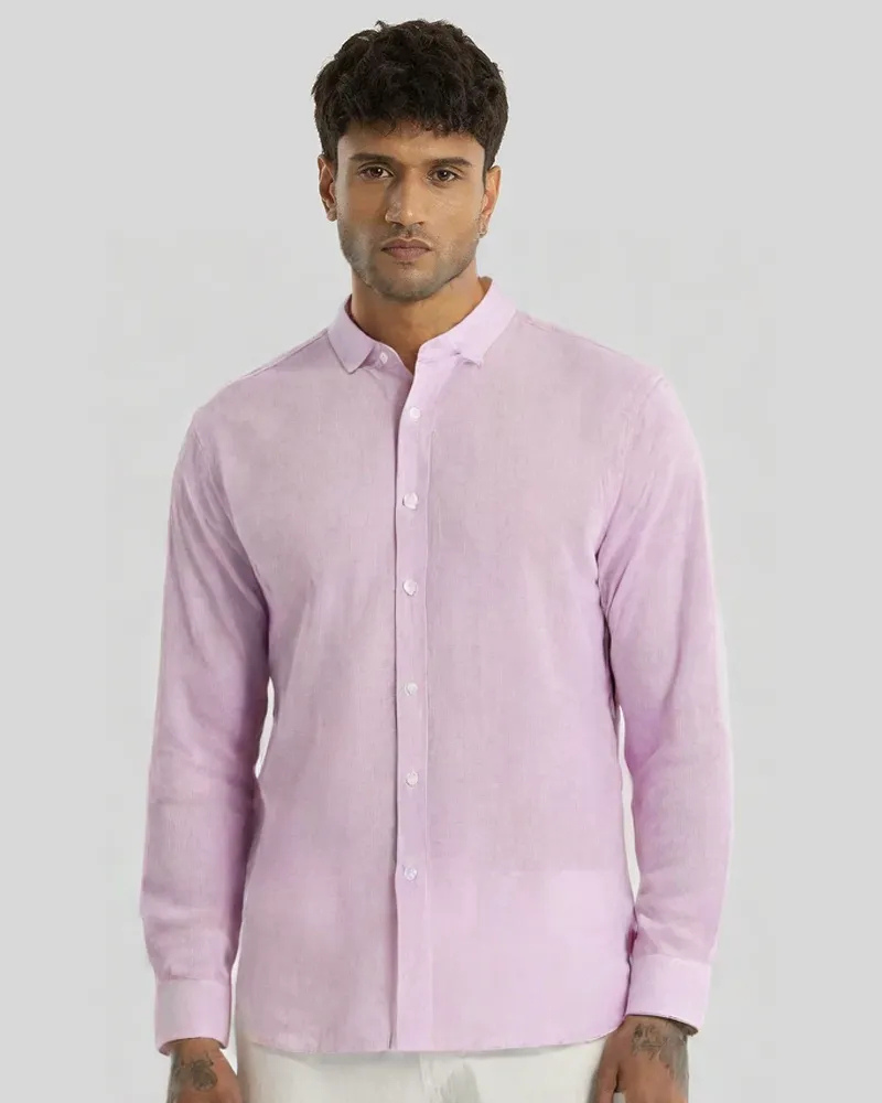 Lavender Linen Solid Shirt