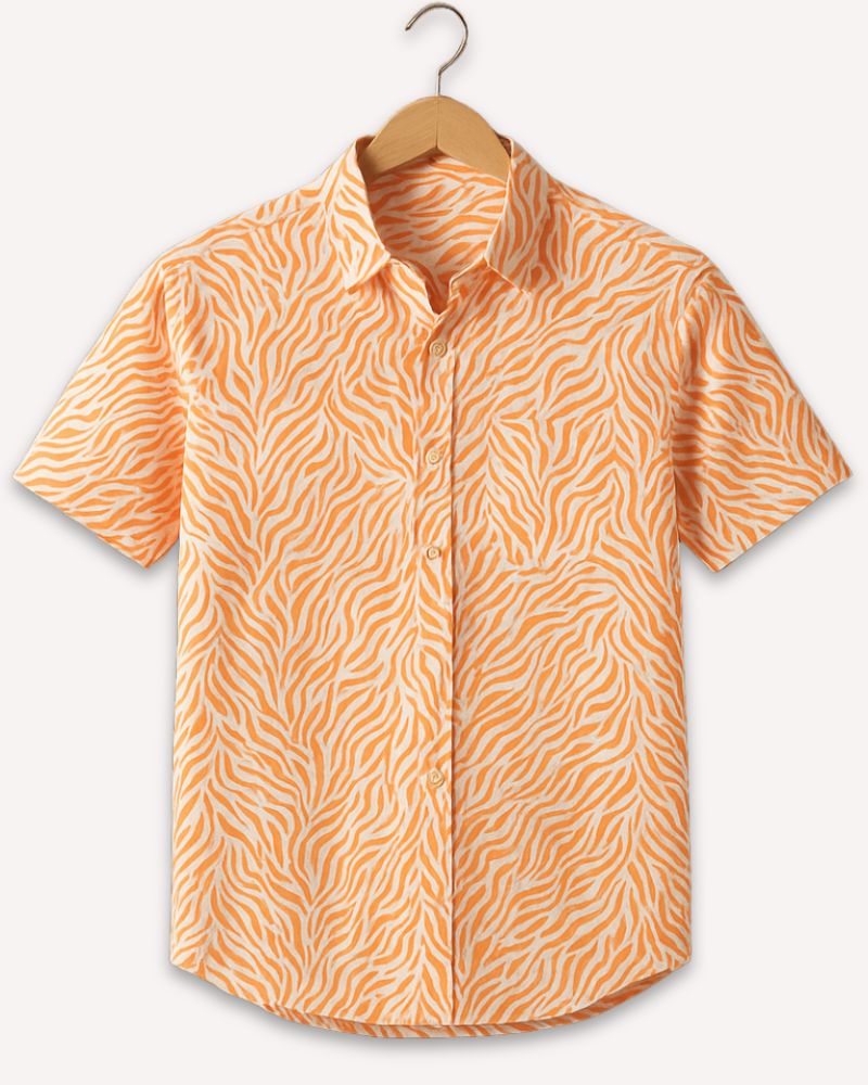 Orange Zebra Print Shirt