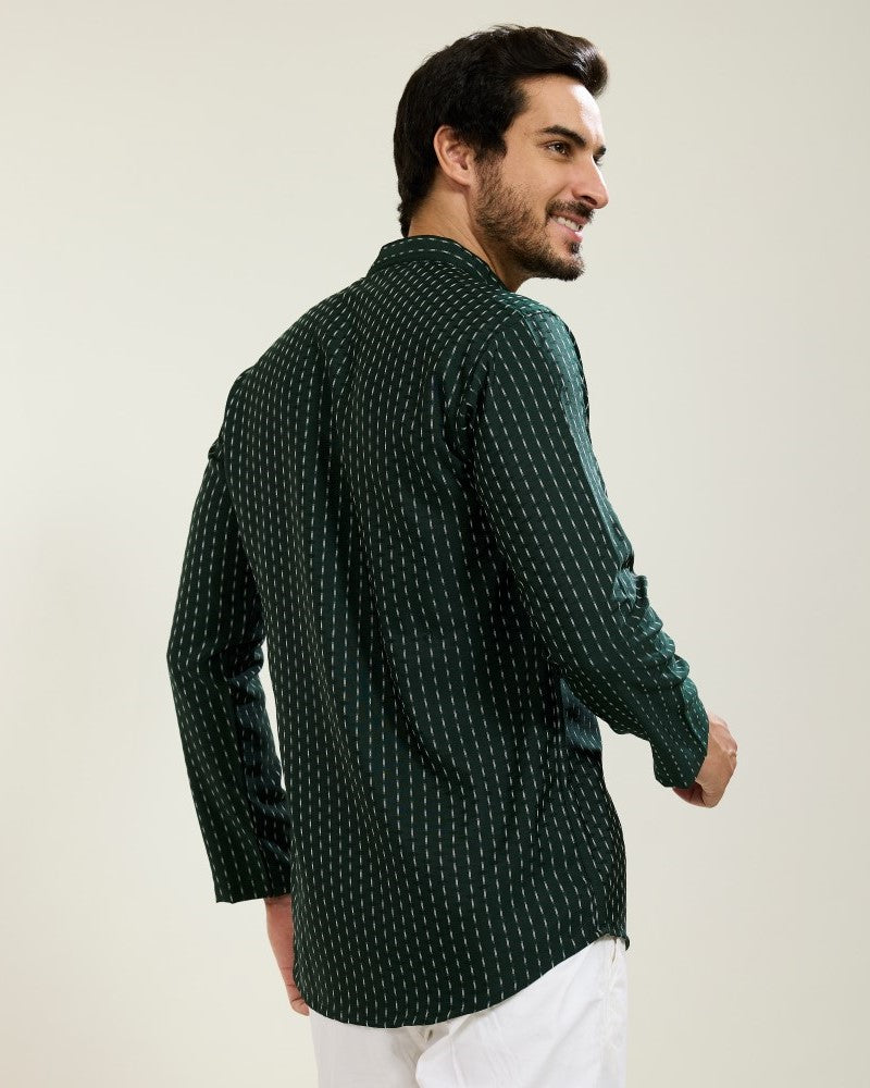 Dotted Stripes Green Kurta