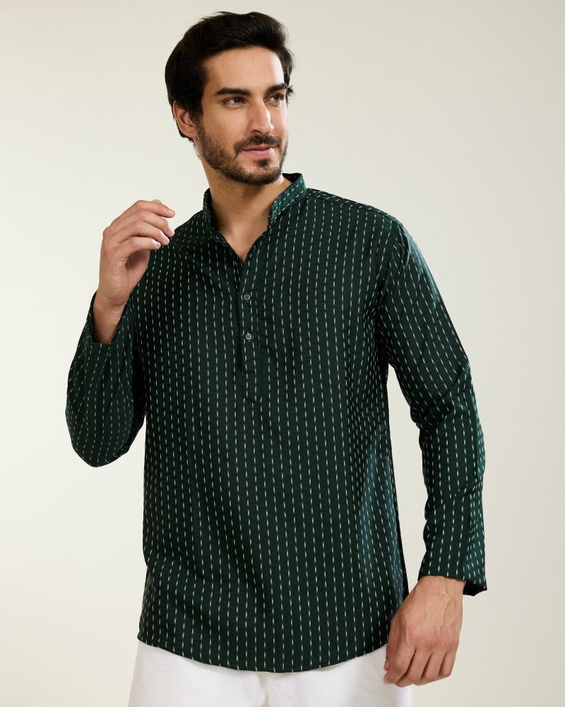 Dotted Stripes Green Kurta
