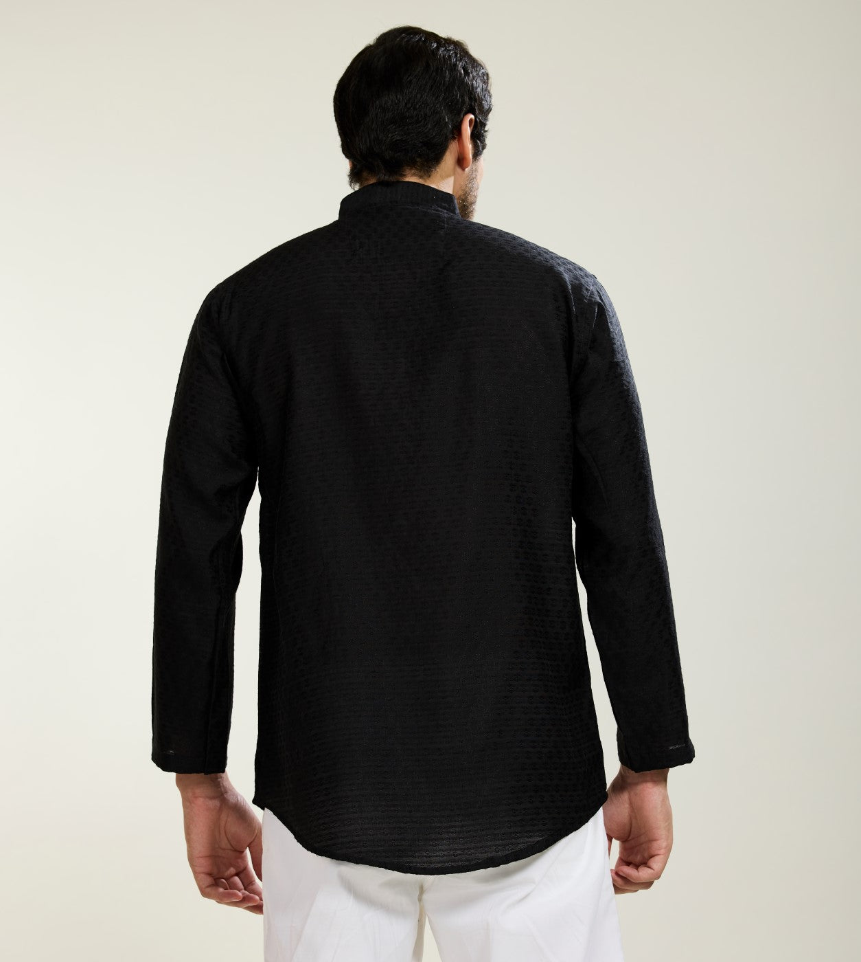 Black Textured Kurta