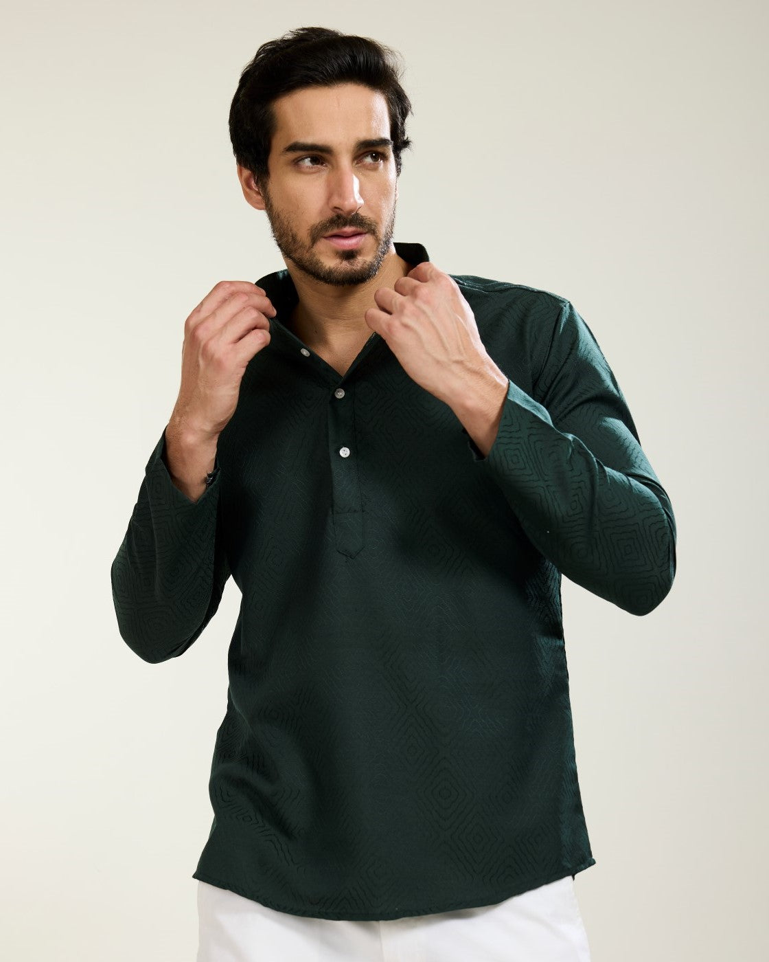 Textured Green Kurta