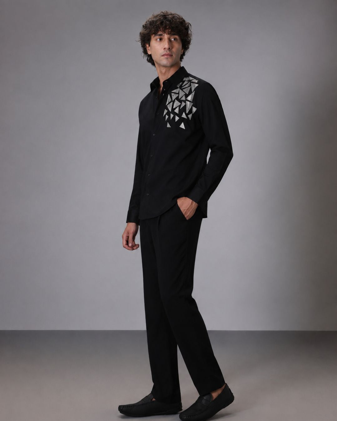 Sequined Black Shirt