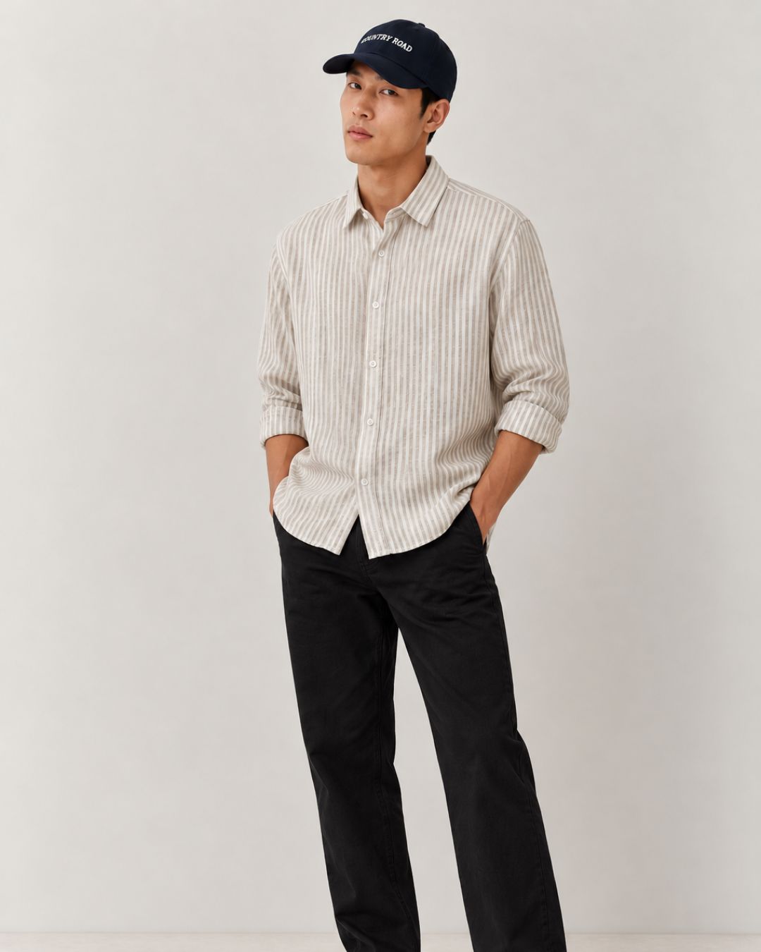 Stripes Linen Plain Shirt