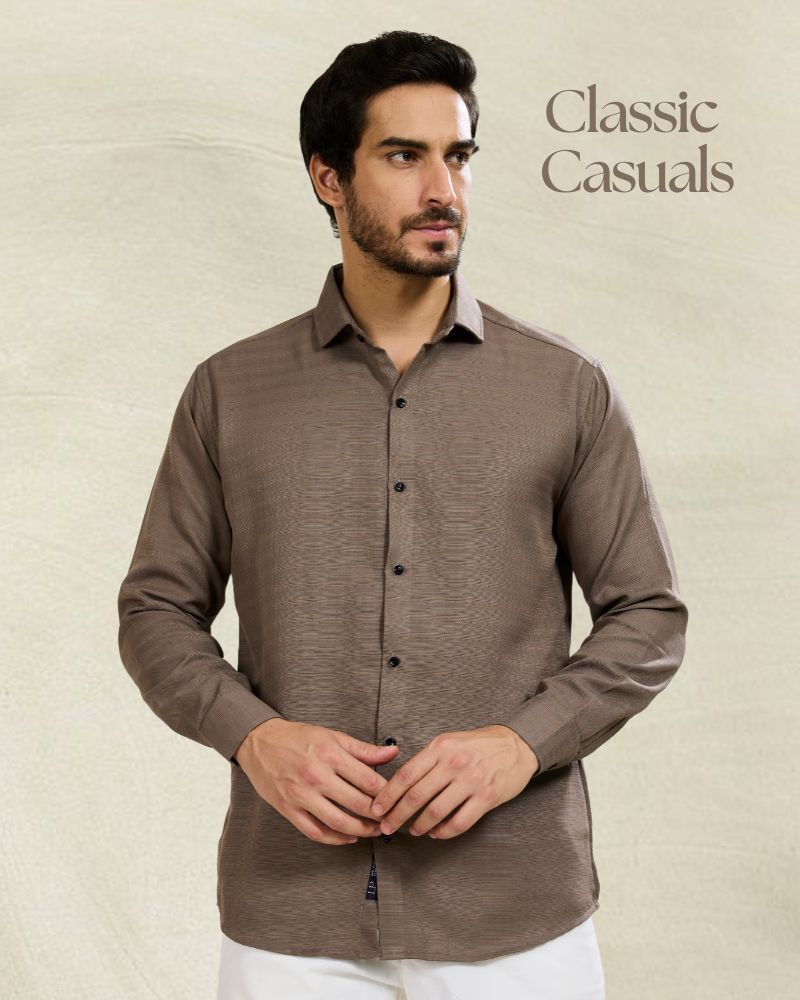 Brown Textured Shirt