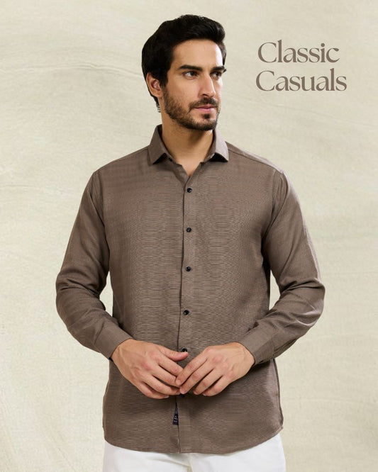 Brown Textured Shirt