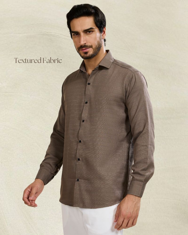Brown Textured Shirt