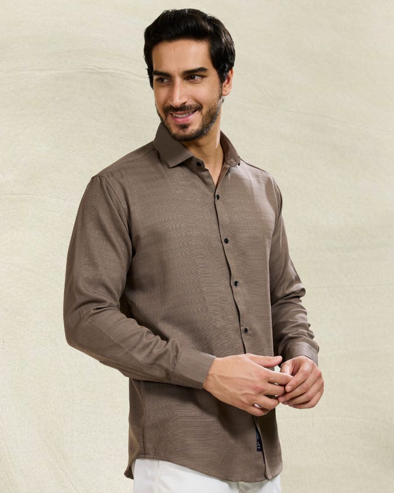 Brown Textured Shirt
