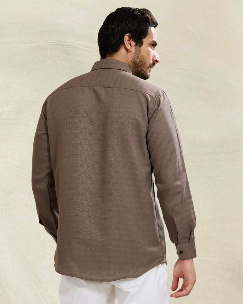 Brown Textured Shirt