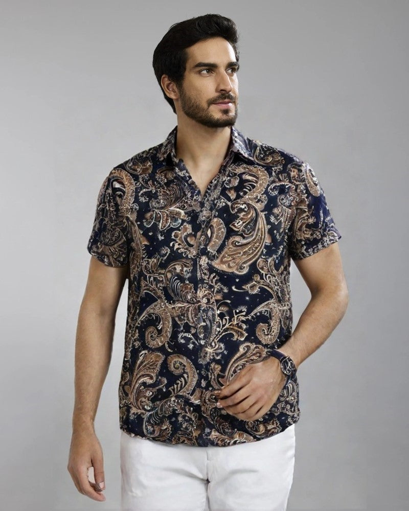 Ethnic Motifs Violet Shirt