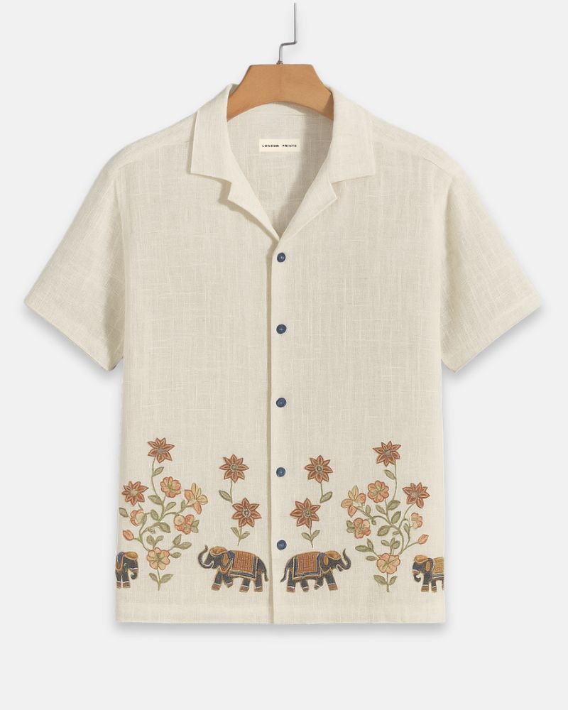 Indian Motifs Beige Shirt