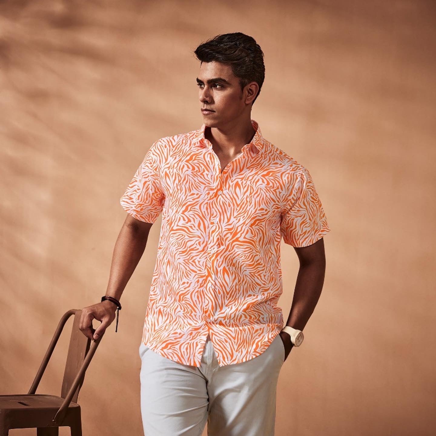 Orange Zebra Print Shirt