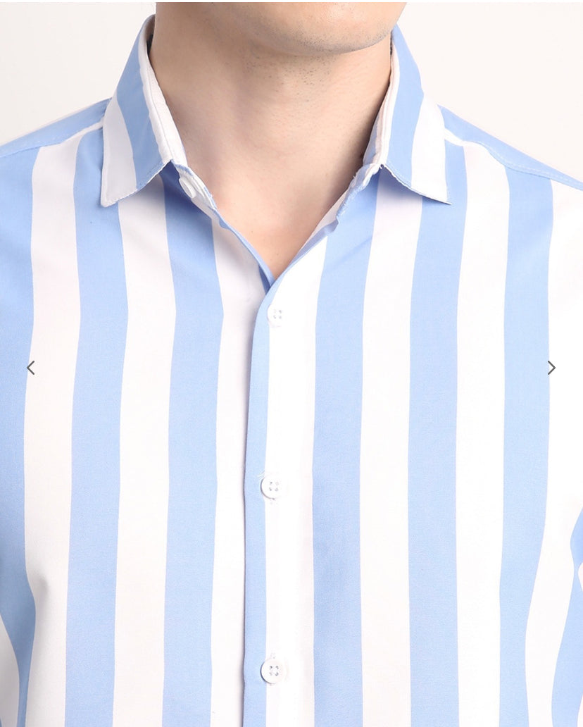 Blue & White Stripes Shirt