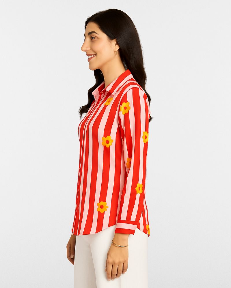 Floral Stripes Shirt