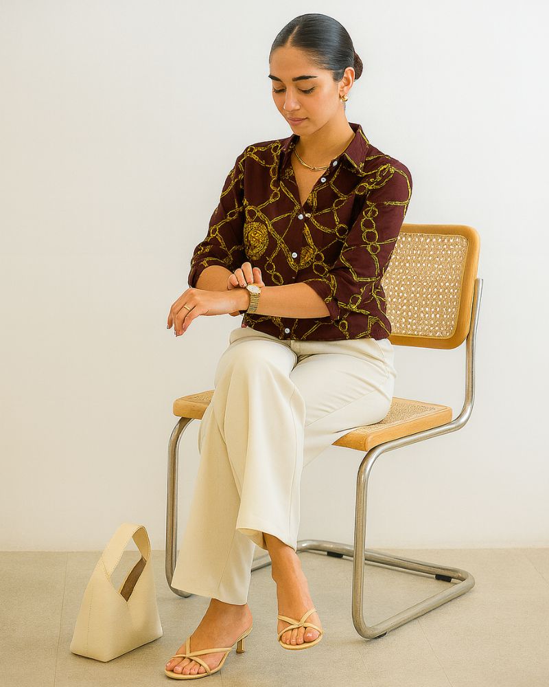 Exotic Brown & Golden Shirt