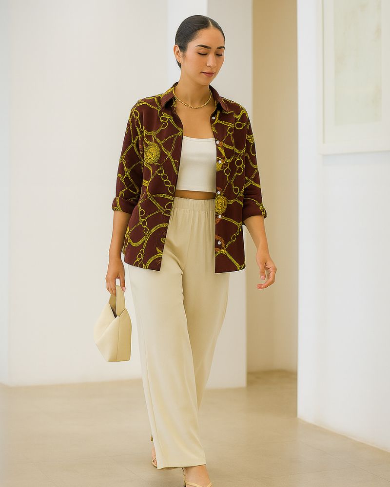 Exotic Brown & Golden Shirt