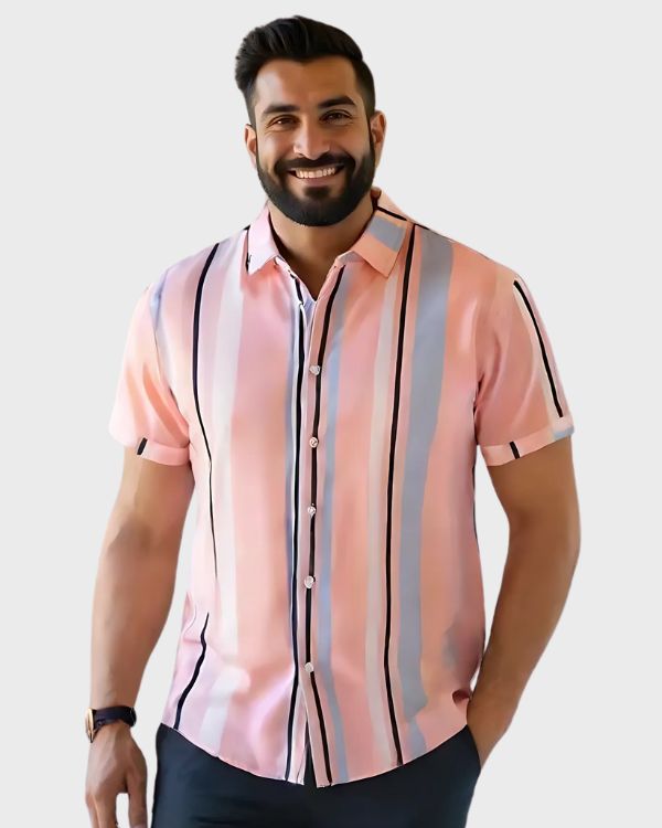Multi-Stripes Pink Shirt