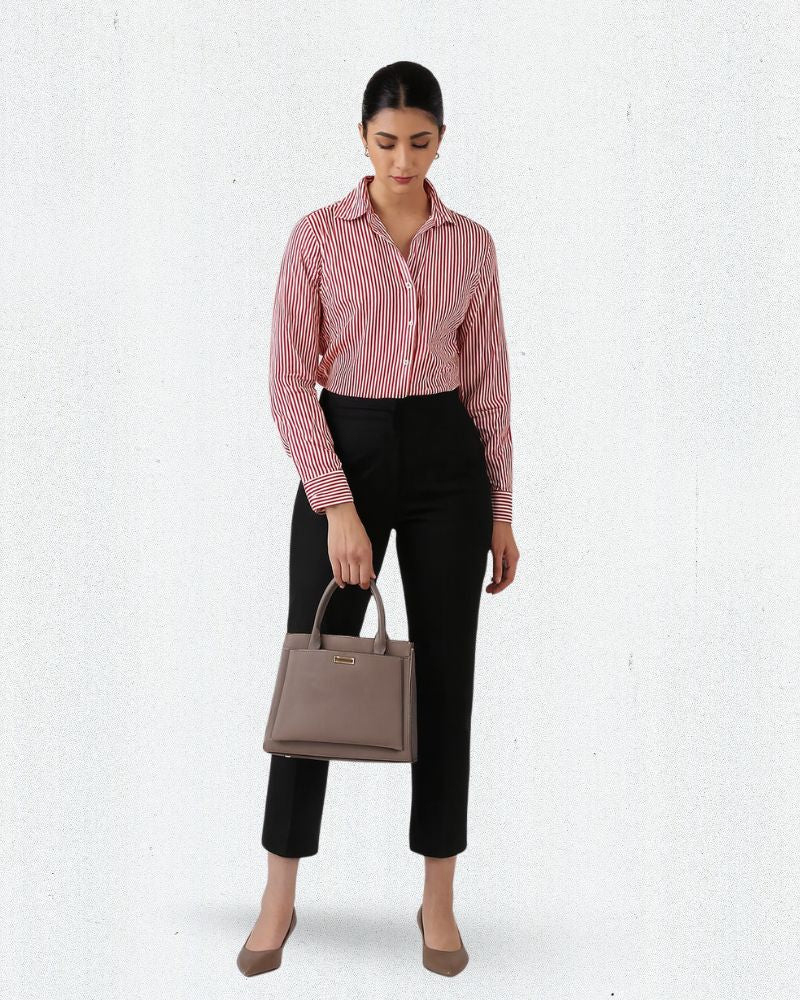 Red Pencil Stripes Shirt