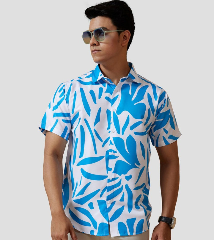 Boys Abstract Printed Shirt Electric Blue