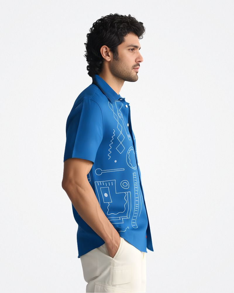 Tribal Art Blue Shirt
