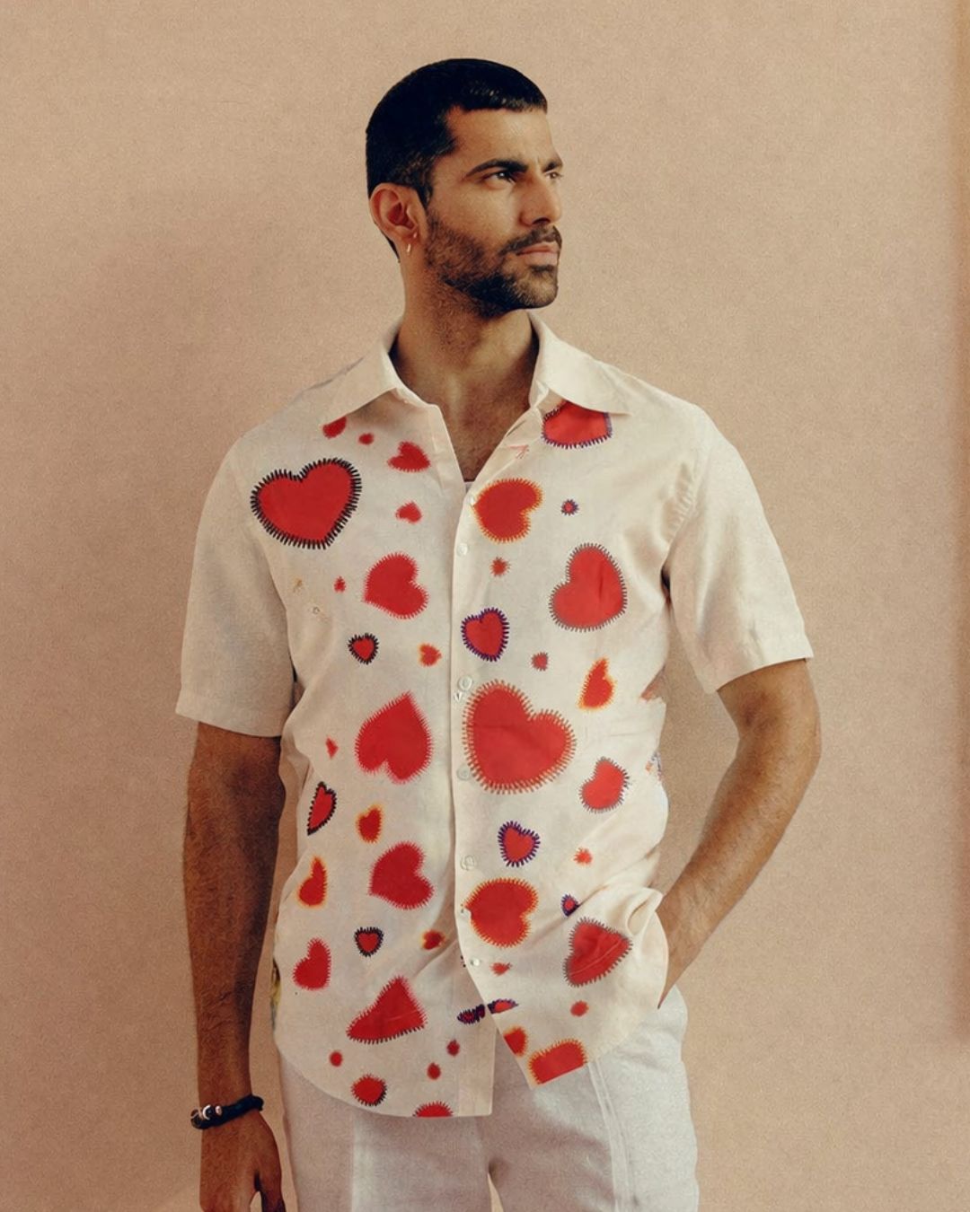 Hearty Beige Couple Shirts