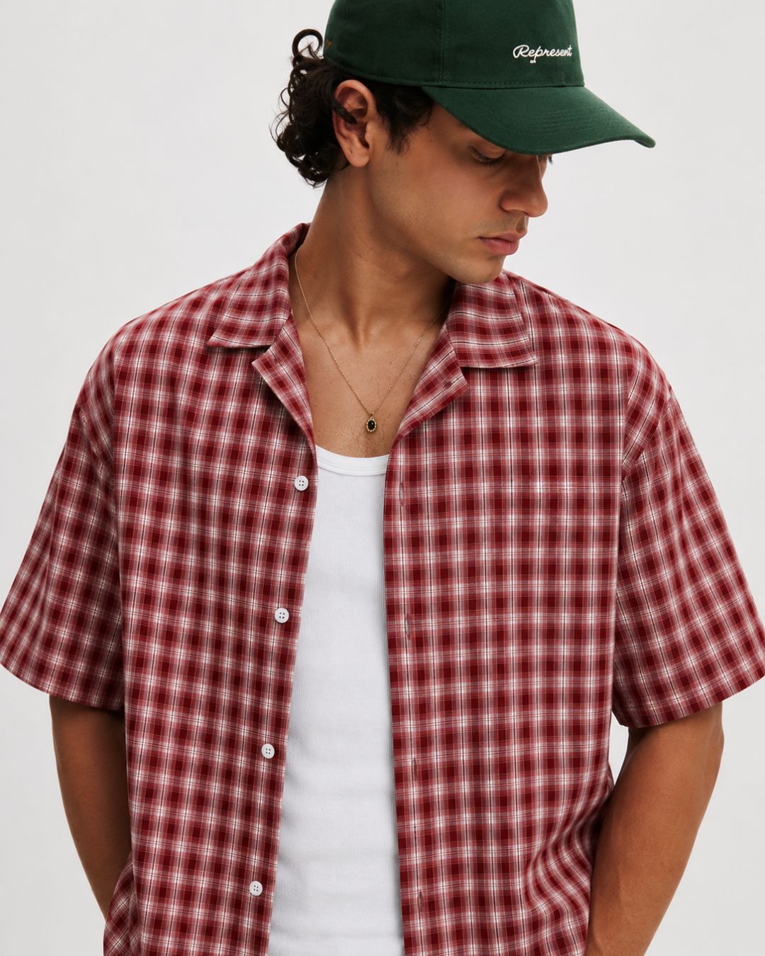 Red Checks Boxy Shirt