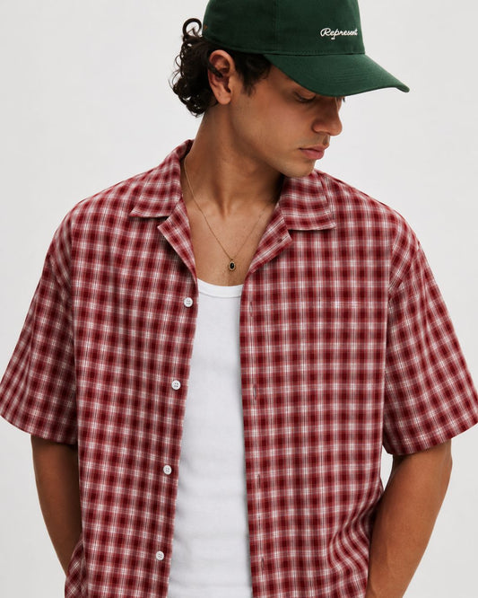 Red Checks Boxy Shirt