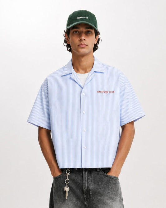 Blue Stripes Boxy Shirt
