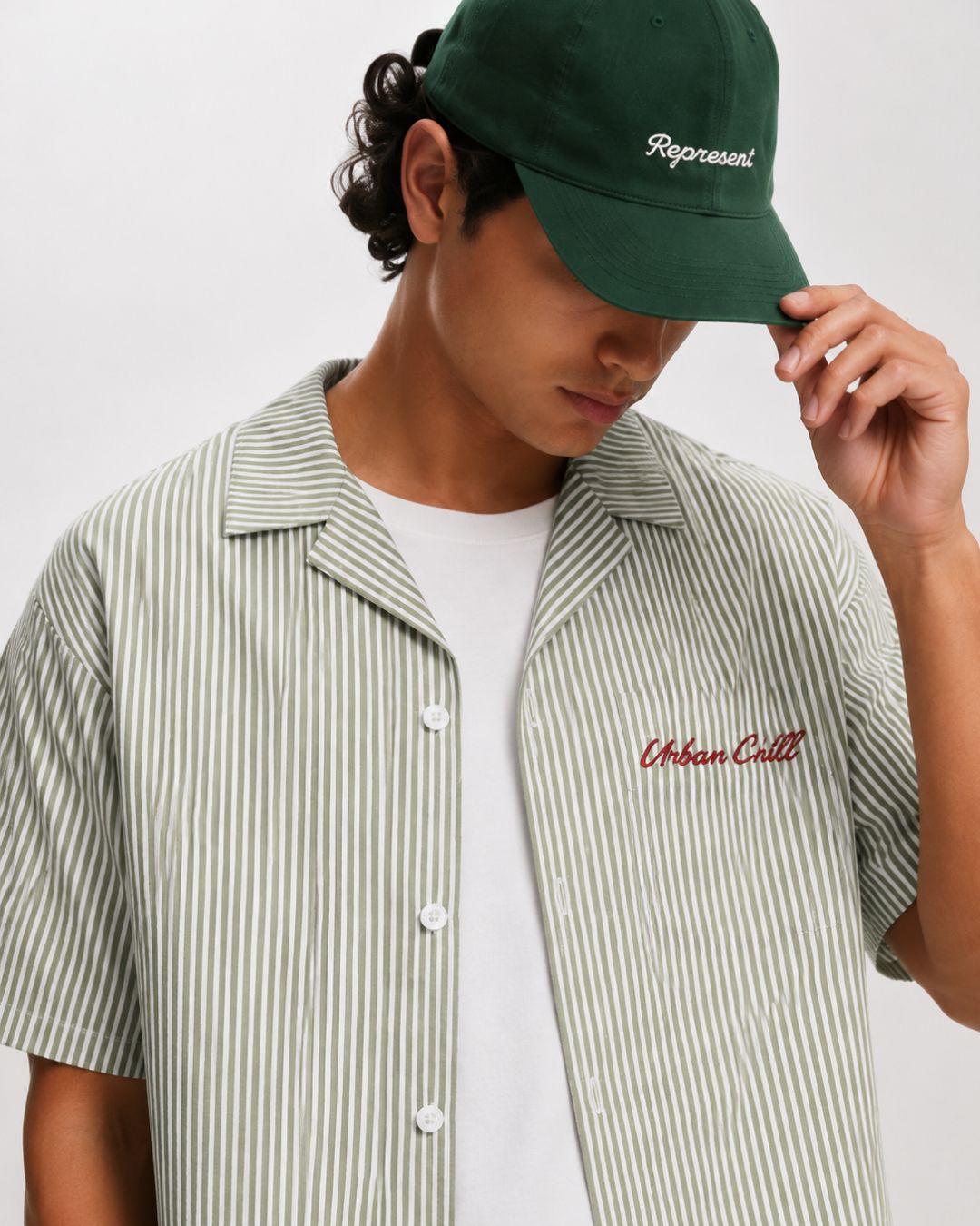 Green Stripes Boxy Shirt