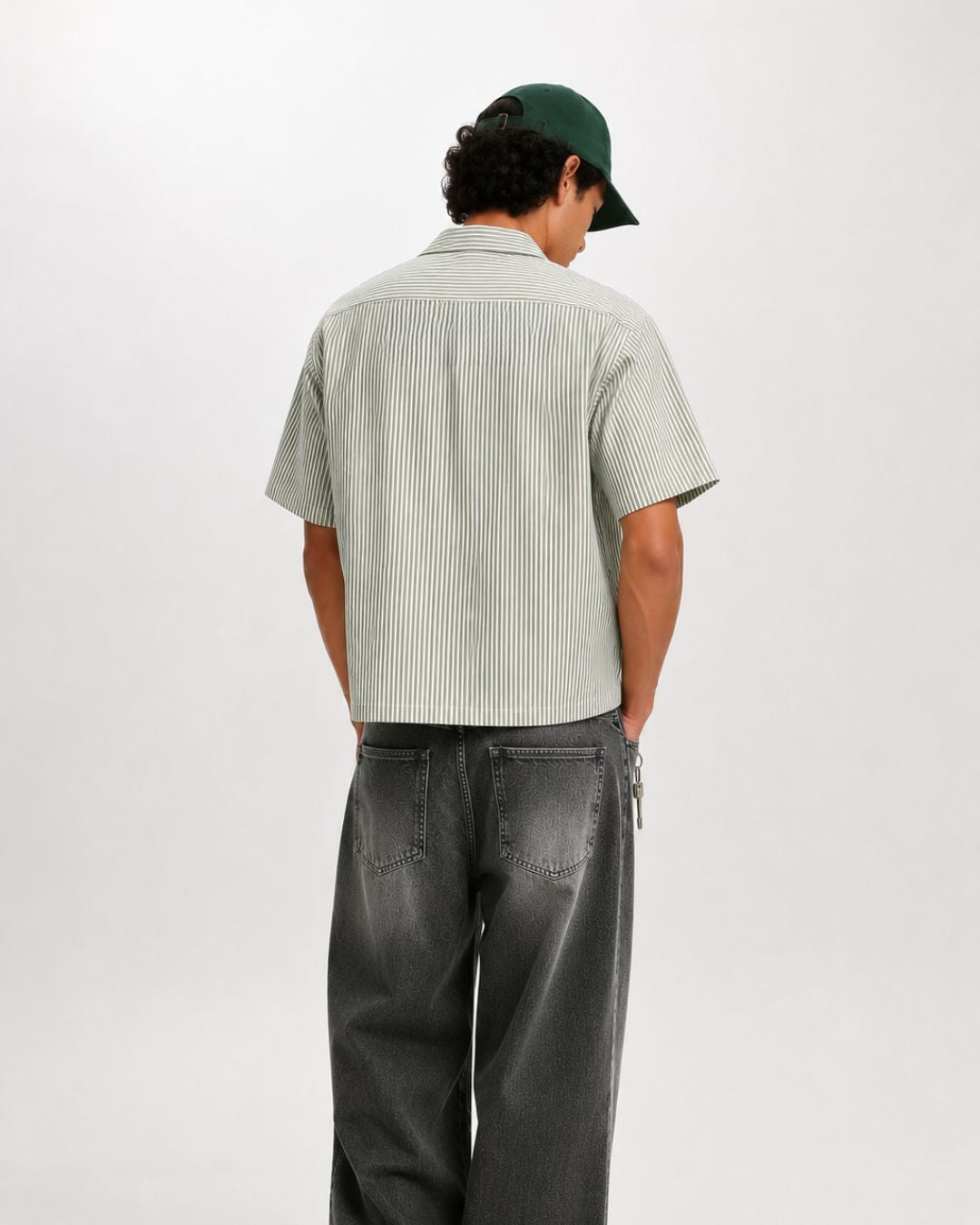 Green Stripes Boxy Shirt