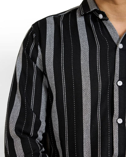 Multi-Stripes Black Shirt