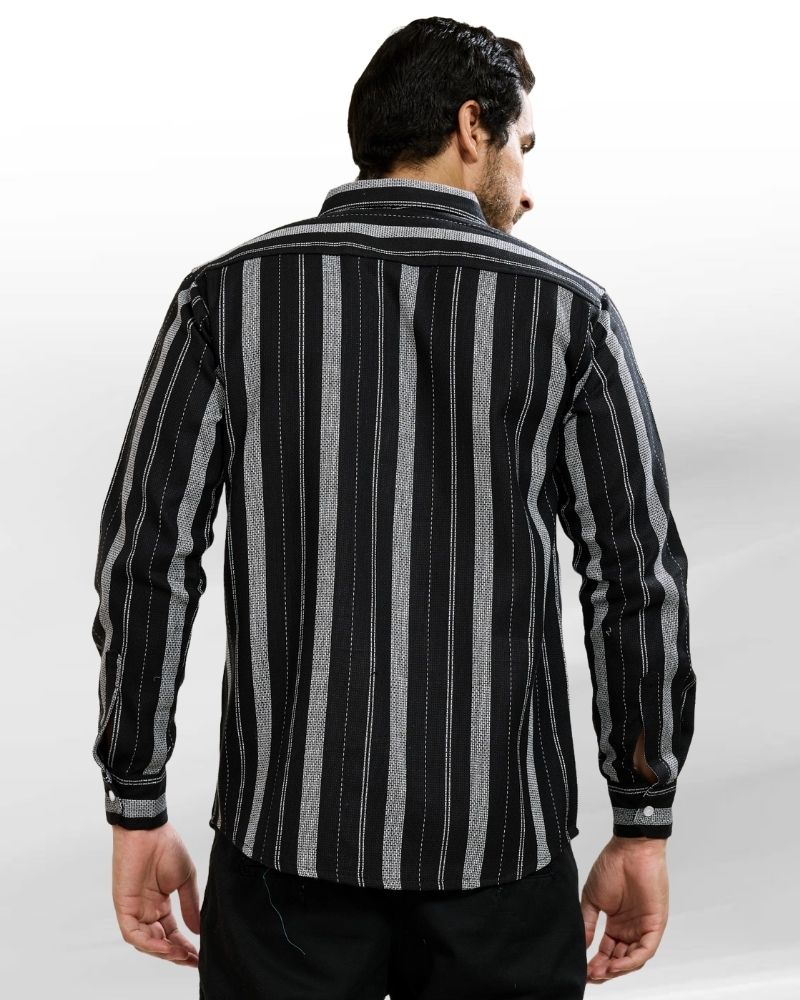 Multi-Stripes Black Shirt