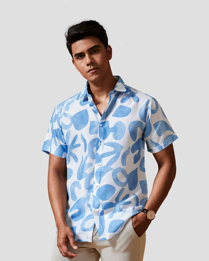 Aquatic Prints White Shirt