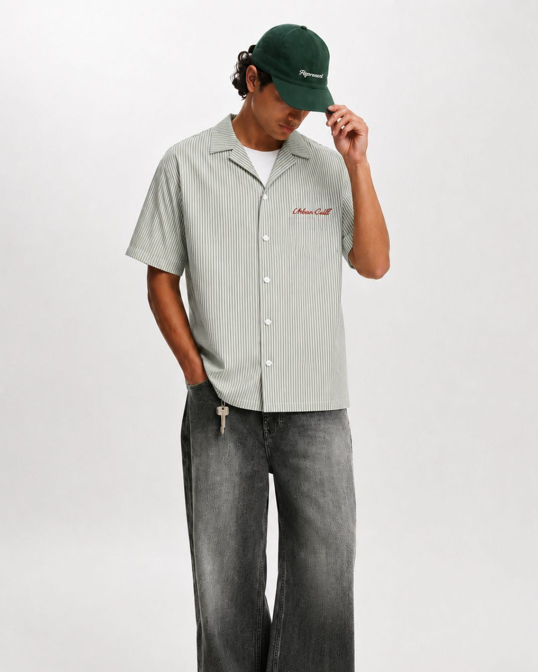 Green Stripes Boxy Shirt