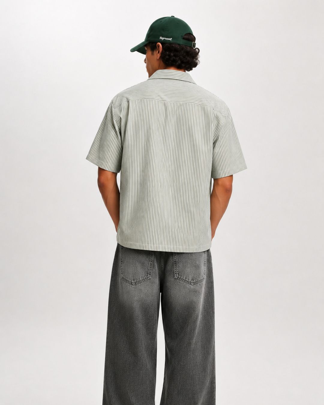 Green Stripes Boxy Shirt
