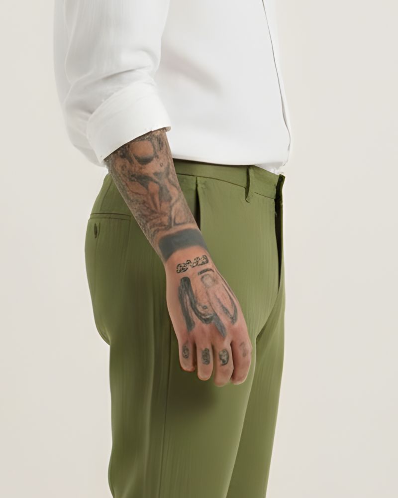 Green Linen Pant