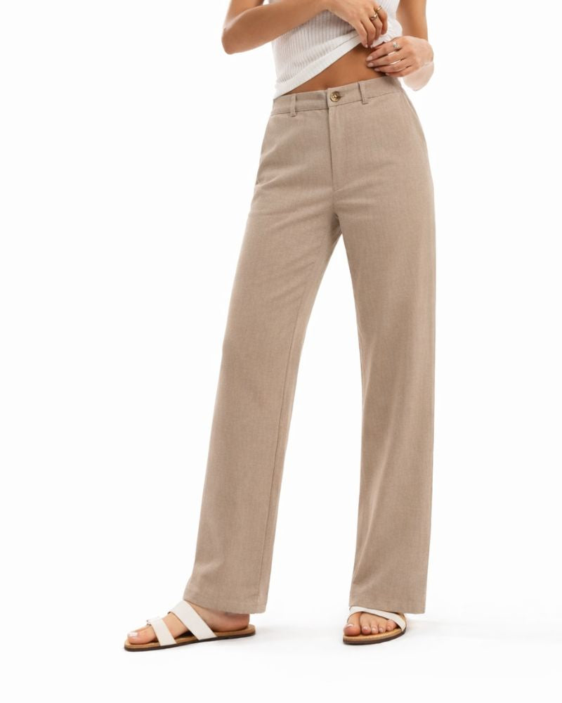 Coffee Linen Pant