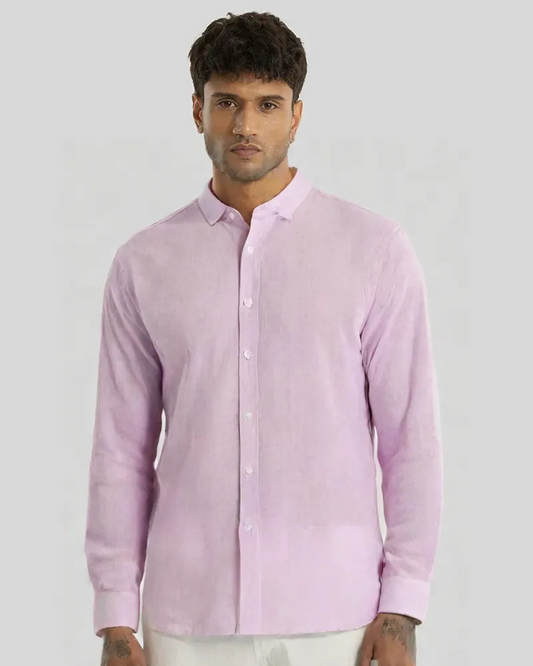 Lavender Linen Solid Shirt