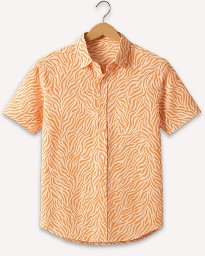 Orange Zebra Print Shirt