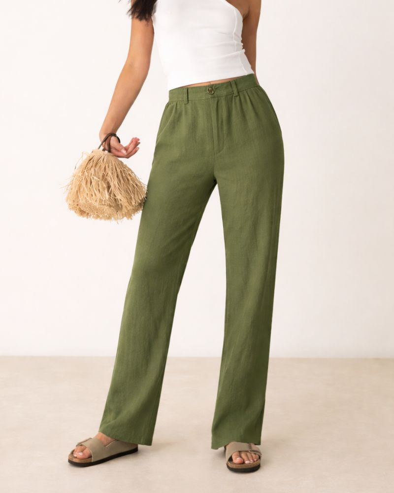 Green Linen Pant