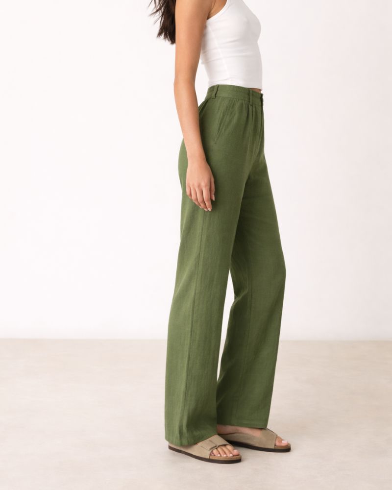 Green Linen Pant