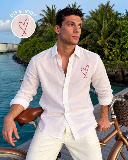 White Heart Linen Shirt