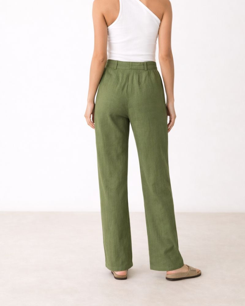 Green Linen Pant